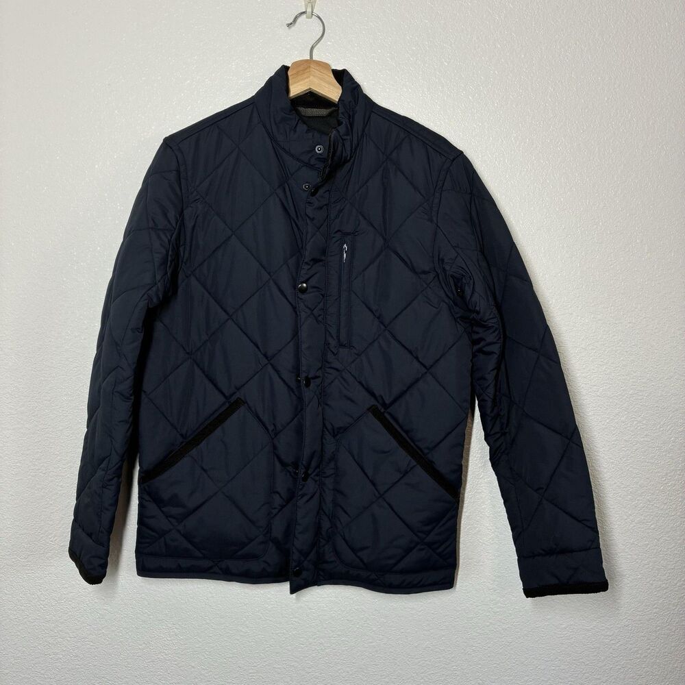 J.Crew Jacket Mens Small Navy Quilted Full Zip Stand Collar Pockets Insulated - Picture 4 of 16